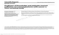 دکتر حسن دوست - پادکست طرح پژوهشی با عنوان: Predictors of knowledge and attitudes towardpalliative care among patients with cancer:across-sectional study