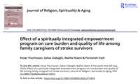 دکتر وصلی - پادکست طرح پژوهشی با عنوان: Effect of a spiritually integrated empowerment program on care burden and quality of life among family caregivers of stroke survivors