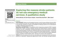دکتر درویش پور کاخکی : Exploring the reasons stroke patients do not use emergency medical services: A qualitative study