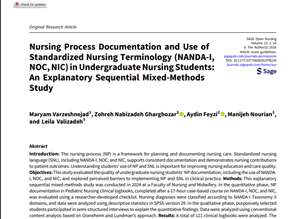 دکتر نبی زاده : Nursing Process Documentation and Use   of Standardised Nursing Terminology (NANDA,NOC,NIC) in Undergraduate Nursing Students