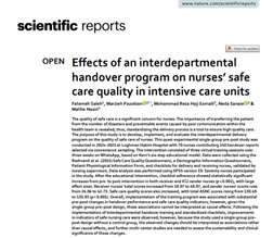 دکتر پازکیان - Effects of an interdepartmental handover program on nurses’ safe care quality in intensive care units