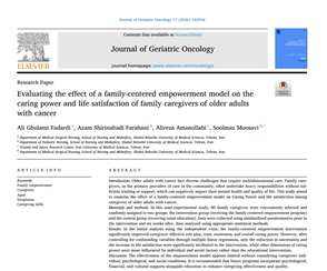 دکتر موسوی - پادکست طرح پژوهشی با عنوان :Evaluating the effect of a family-centered empowerment model on the caring power and life satisfaction of family caregivers of older adults with cancer