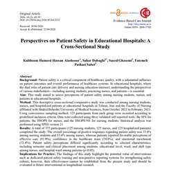 دکتر دباغی - Perspectives on Patient Safety in Educational Hospitals A Cross-Sectional Study