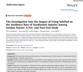 دکتر زندی - The Investigation Into the Impact of Using SafePad on the Incidence Rate of Needlestick Injuries Among Iranian Nurses: A Pre‐ and Post‐Test Study
