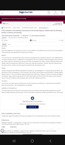 دکتر زندی -Clinical validation of the defining charecteristcs of the nursing diagnosis impaired spritual well being- 00454  in patients with infertility